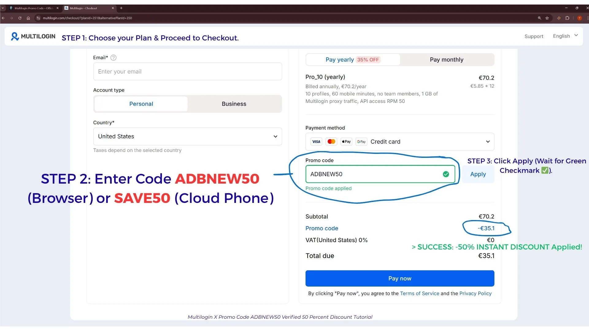 Promo Code Proof
